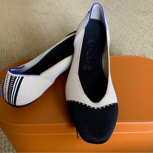 Rothy’s Tuxedo Square Toe Flats 9.5